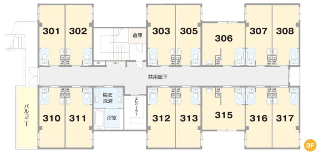 3Fフロアマップ | リバーサイドクラシアス都島