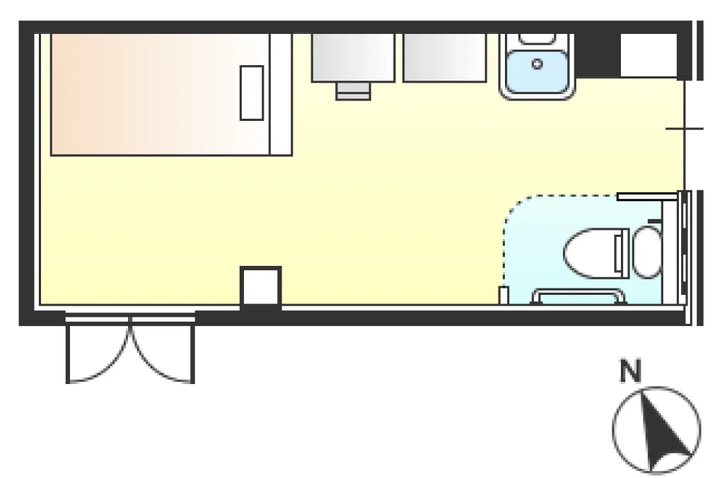 A・A' タイプ（ワンルーム）の間取図 | 株式会社やすら木