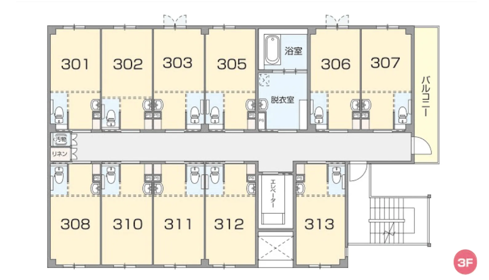 2F・3Fフロアマップ | クラシアス野江
