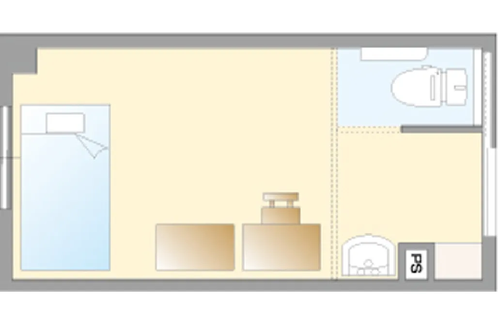 A タイプ（ワンルーム）の間取図 | 株式会社やすら木
