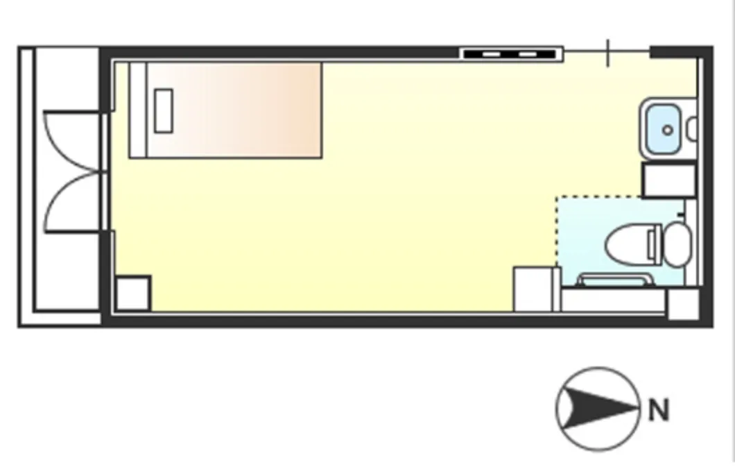 C タイプ（ワンルーム）の間取図 | 株式会社やすら木