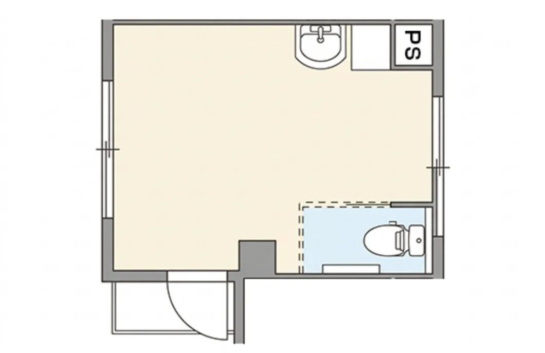 A タイプ（ワンルーム）の間取図 | 株式会社やすら木