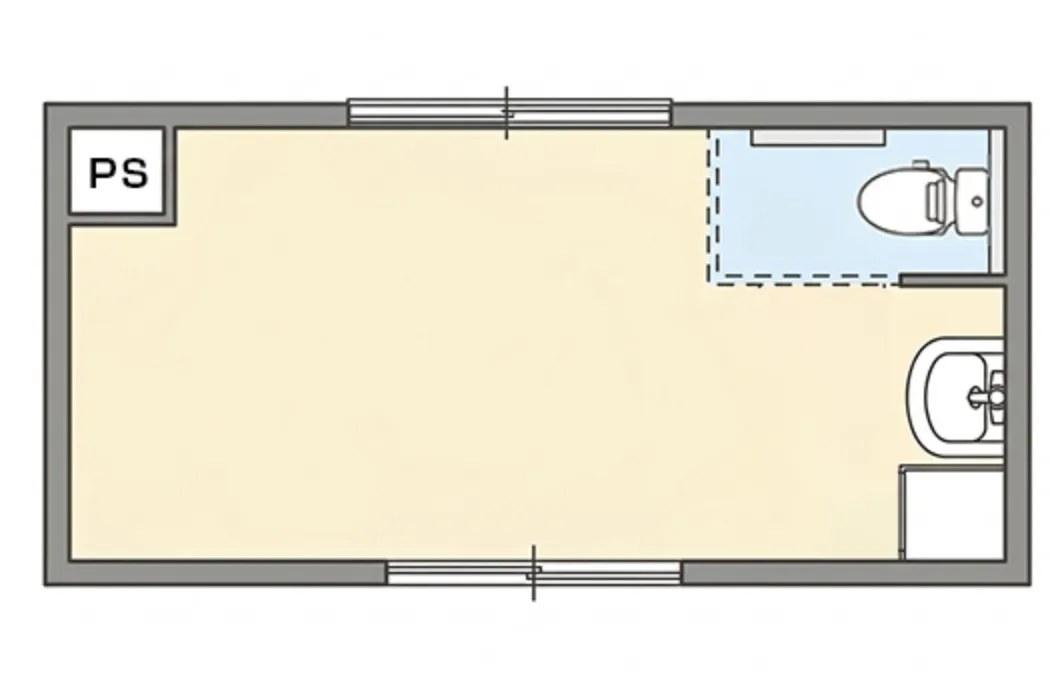 B タイプ（ワンルーム）の間取図 | 株式会社やすら木