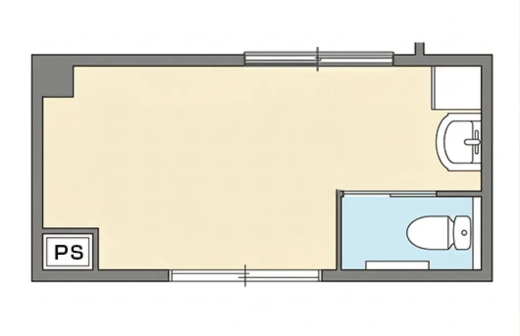D・E タイプ（ワンルーム）の間取図 | 株式会社やすら木